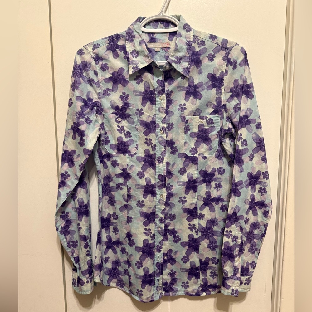 Tin Haul Purple Floral Shirt